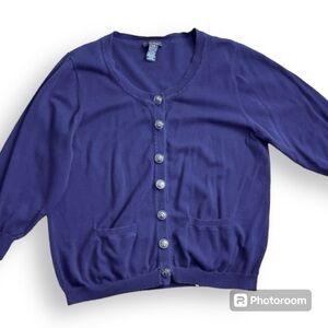 DEVOTED blue marine themed women cardigan 100% cotton